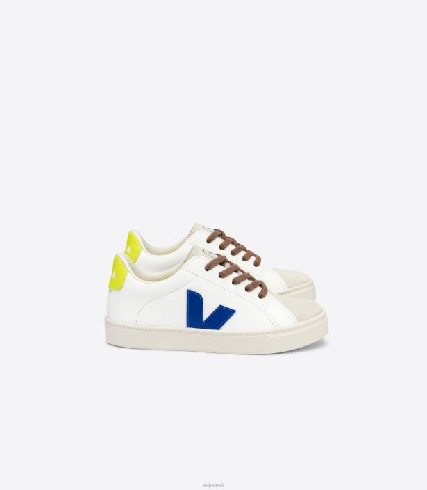 lapsed Veja esplar pitsid kroomivaba nahk valge indigo jaune fluo kingad 80LZ341