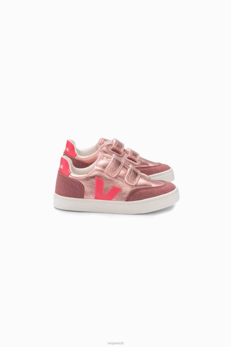 lapsed Veja v-12 kroomivaba nahast pärlmutter rose fluo kingad 80LZ306