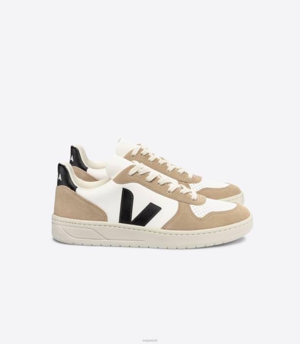 mehed Veja v-10 kroomivaba nahk valge must sahara kingad 80LZ38