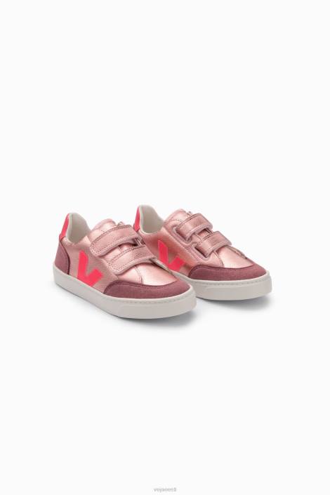 lapsed Veja v-12 kroomivaba nahast pärlmutter rose fluo kingad 80LZ306