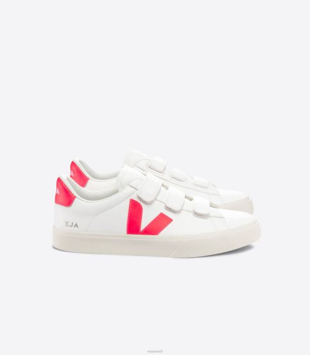 mehed Veja recife kroomivaba nahk valge roos fluo kingad 80LZ112